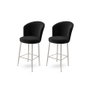 Hanah Home Alte Juego de 2 Taburetes de Bar Negro y Cromo